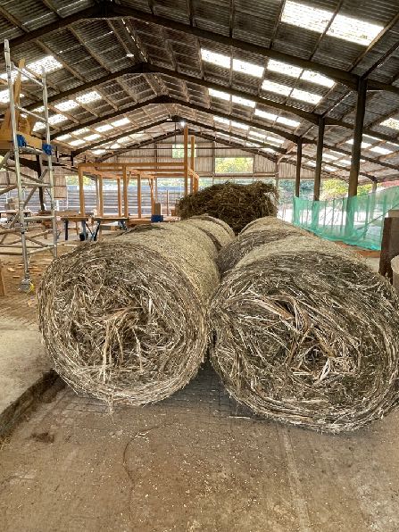 Retted Hemp Bales stored at Coppet Hill Farm 